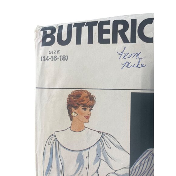 80s Butterick 4690 Vintage Sewing Pattern Size 14-16-18 Misses Blouse Loos CUT - Picture 2 of 6